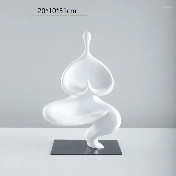 Figurines décoratives minimaliste moderne bouddhiste Zen Yoga Sculpture Portrait résine décoration maison salle d'étude ornements modèle artisanat