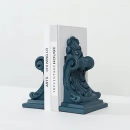 Figurines décoratives File de livres de style minimaliste Stigmatisation européenne Ornements géométriques sculptés Solid Blue Blue Solide.