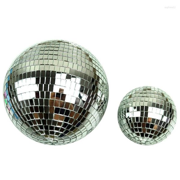 Figurines décoratines Mirror Ball 10/12/15/20 cm Bar réfléchissante disco de mariage gâteau de verre à la maison Décoration