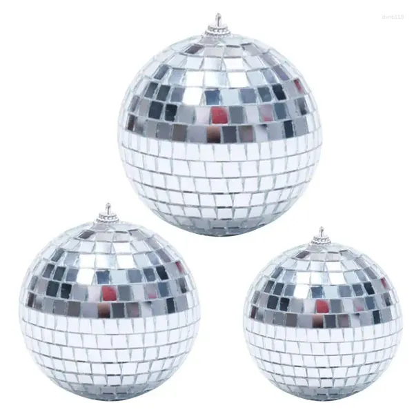 Figurines décoratives Mirror Disco Ball Pentures belles argent pour les mini décorations réfléchissantes en différentes tailles