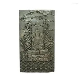 Figurines décoratives Antiquités diverses Paktong Yaopai Avalokitesvara potins en arrière douze zodiac Zuyin