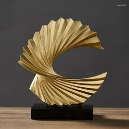 Decoratieve beeldjes Modern Decor Abstract Sculpture Resin Sculptur Art Golden Standbeeld Woonkamer Home Decoratie Office Bureau Accessoires