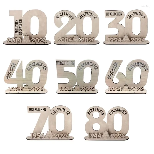 Figurines décoratives Affichage du numéro de LED moderne 2024 Signe en bois livre d'ornière parfaite Cadeau pour les anniversaires et les fêtes