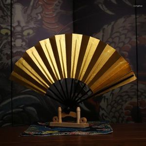 Figurines décoratives fans de luxe modernes pliant en or d'été chinois rétro noir abanico de verano meubles de maison