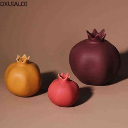 Figurines décoratives Style minimaliste moderne ornements de grenade colorés salon accessoires de décoration de la maison vase artisanat en céramique cadeau de vacances