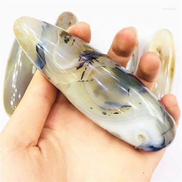 Figurines décoratives MOKAGY 100 MM-120 MM baguette de Massage en cristal de Quartz d'agate polie naturelle pour la guérison 1 pc