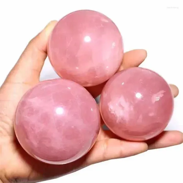 Figurines décoratives MOKAGY 50mm-55MM boules de sphère de cristal de Quartz Rose naturel pour cadeaux 1 pièce