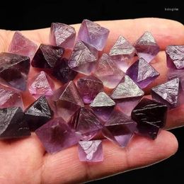 Figurines décoratives mokagy Natural Purple Fluorite Quartz Crystals octaédriques Ornement 100g
