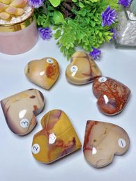 Figurines décoratives Mookaite Jasper Heart cabochon naturel Crystal de guérison naturelle