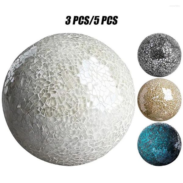 Figurines décoratines Mosaïque Sphere Ball Set 8cm Table Centrepieces Bols Mirror Verre Orbe