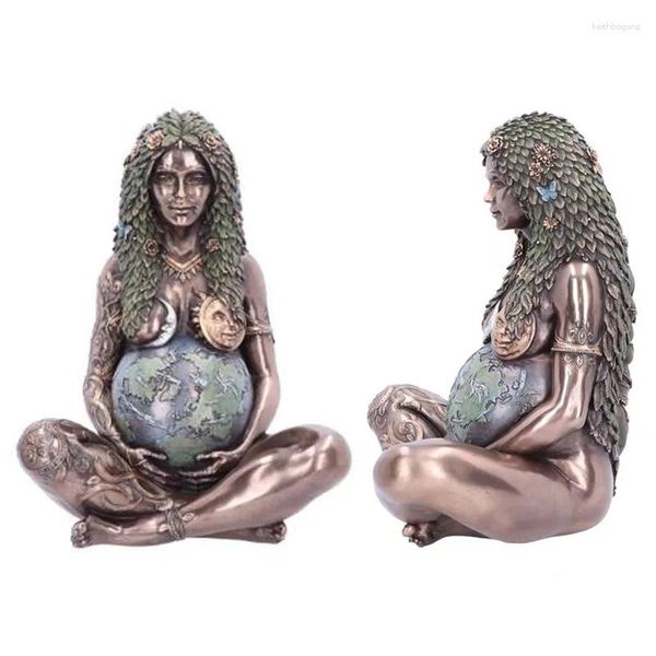Figuras decorativas Estatuas de la madre Earth Ornamentos de resina Millyear Gaia Cubra
