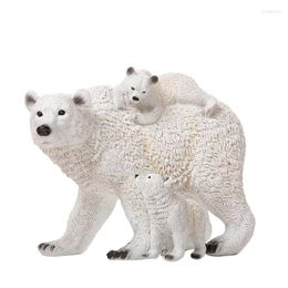 Decoratieve beeldjes moeder ijsbeer beeldhouwkunst handgemaakt polyresin baby standbeeld familie decor cadeau voor moeder dieren in het wild ornament ambachtsmeubilisatie