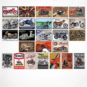 Figurines décoratines Motorcycle Retro Metal Affiche Signe d'étain