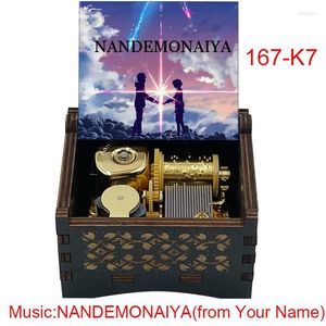 Decoratieve beeldjes film je naam eindigend nummer nandemonaiya muziekbox luxe mechanisch 18 noot melodie houten vriendin verjaardag cadeau