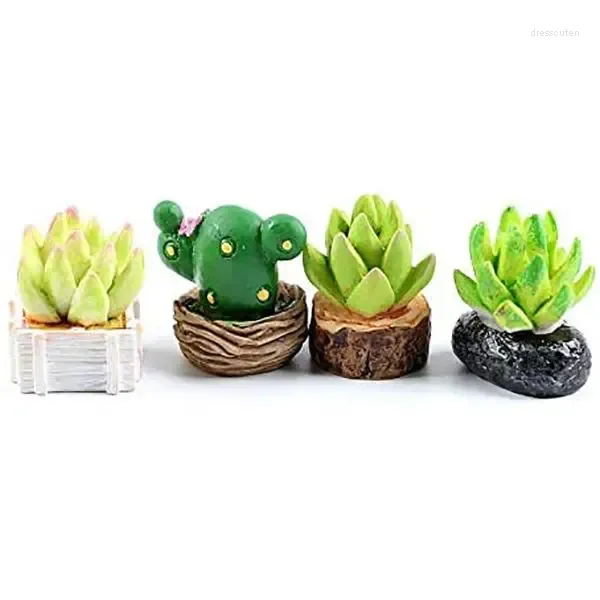 Figurines décoratives multifonctions, amour mignon, Mini plante succulente, décoration artisanale en résine, poupées de dessin animé, paysage, jardin féerique