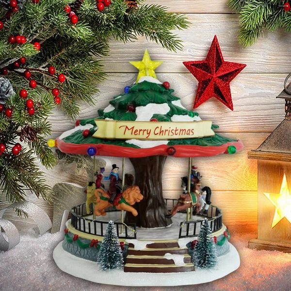 Figurines décoratines Boîte de musique Carrousel sur le thème de Noël pour les enfants ANNIVERSAIRE DES CADE