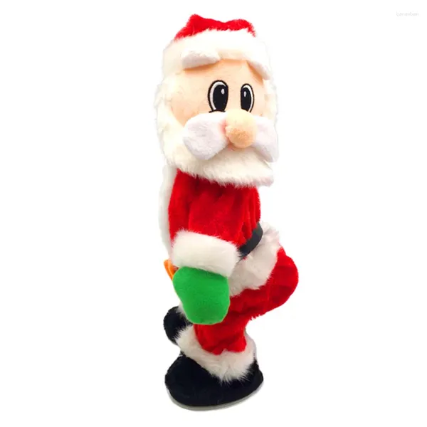 Figurines décoratines Musical Singing Singing Dancing Santa Clause Doll Hip Shake Figure Cadeaux de Noël ACCESSOIRES