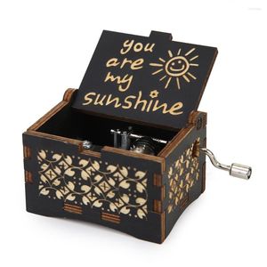 Decoratieve beeldjes mijn zonneschijn gegraveerde hand crank antiek gesneden houten muziekbox kist ornament kinderen vriend speelgoedjarig verjaardag cadeau