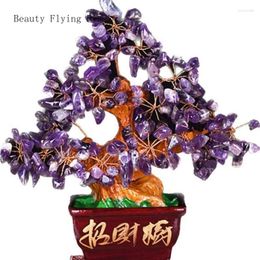 Figuras decorativas Amethyst Lucky Tree Money Home Gabinete de vinos Decoración de escritorio Feng Shui
