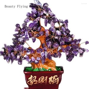 Figurines décoratives Amethyst Lucky Tree Argent Home Cabinet à vin Bureau Décoration de bureau Feng Shui