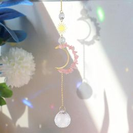 Figuras decorativas Amethyst Natural Macadam Hollowed Out Moon Pearl Crystal Ball Chimes Centro de Acción de Gracias Cornucopia