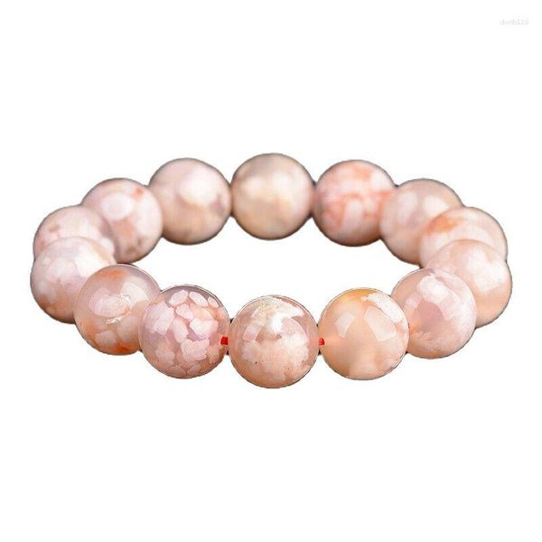 Figurines décoratives en Agate cerise naturelle, cristal Orange, perles rondes pour femmes, Bracelet 14mm