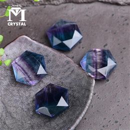 Figurines décoratives Natural Colorful Fluorite Crystal Star of David Healing Reiki Quartz Stone Ore Spécimen Specimen Yoga Rocome décorer