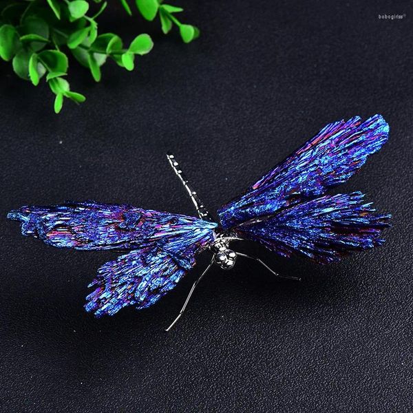 Figurines décoratives Natural Crystal Aura Black Tourmaline Dragonfly Energy Stone Craft Ornement Fashion Home Decor