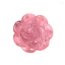 Decoratieve beeldjes natuurlijk kristal roze roos bloemvormige stenen handgesneden bloemen genezing decor geschenken kwartskristallen
