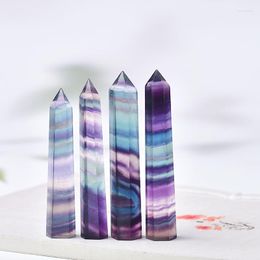 Decoratieve beeldjes natuurlijke kristalkwarts gekleurde fluoriet obelisk rock rock mineraal punt reiki energie steen huisdecor souvenir verzamelen