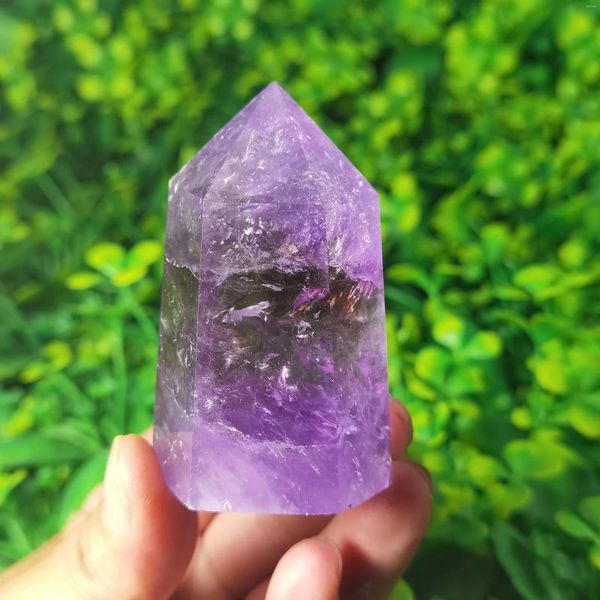 Figurines décoratives Crystals naturels Amethyst Tower Energy Reiki Stone Home Decorated High Quality Stones Sphère