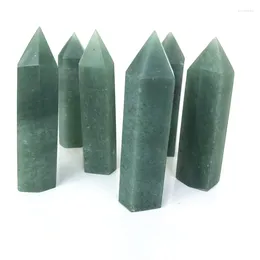 Decoratieve beeldjes Natuurlijke groene Aventurijn Obelisk Kwartskristal Wand Point Healing Decoratie Kristallen