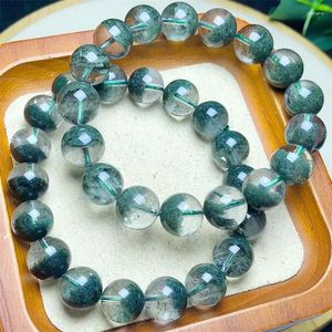 Figurines décoratives Natural Green Garden Quartz Bracelet Femmes Lucky Crystal Clear Rounds Perles Strand Bangles Guérison Bijoux Cadeau