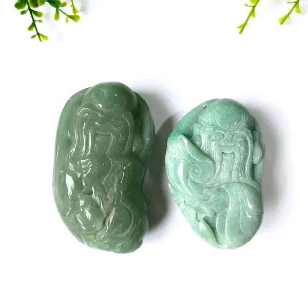 Figurines décoratives Longévité naturelle Collier d'aventurine vert cristal Green Pendant Jade