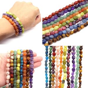 Decoratieve beeldjes Natuurlijke onregelmatige energiesteen Tijgeroog Lava Rozenkwarts Kristal Agaat Edelsteen voor sieraden maken Diy armband