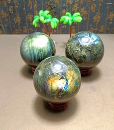 Decoratieve beeldjes Natural Labrador Stone Crystal Ball Gem Reiki Home Decoration Meditation Treatment Foundation
