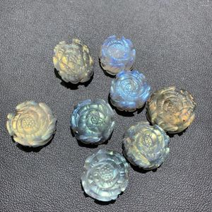 Figurines décoratives Labradorite Natural Flower en forme de perle pour pendentif Crystal Women Jewelry Accessoires