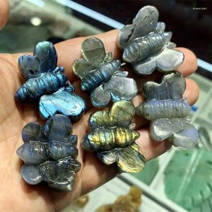 Decoratieve beeldjes Natural Labradorite Bee Crystal Healing Stone Specimen Mineral Home Decoratie ornament 1 stks