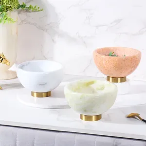 Decoratieve beeldjes natuurlijke marmeren multi -doele bowl voor middelpunt fruit snoep luxe schotel sieraden ring snuisterij sleutel