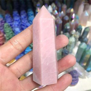 Decoratieve beeldjes Natural Pink Opal Quartz Point Healing Crystal Wand Tower for Wedding Souvenir Gasten