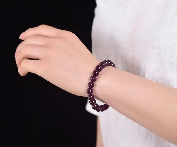 Figurines décoratives Bracelet à anneau noir avec dent violette naturelle, transparent et propre! Super en couleur taille: 8,5 mm