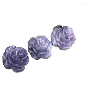 Decoratieve beeldjes Natuurlijke kwarts Crafts Crystal Craving Reiki Healing Stones Lepidolite Flower voor woningdecoratie