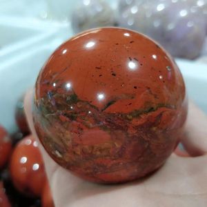 Figurines décoratives Natural Red Jasper Stone Sphere Ball Mineral Crystal Fantastic Bijouts ensembles Collectibles Décorations de chambre Ornement