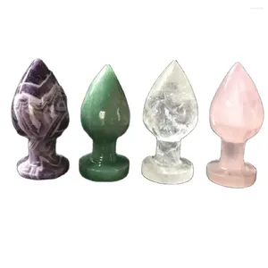 Decoratieve beeldjes Natuurlijke rozenkwarts Curvings Crystal Anal Plug Healing edelsteen stenen te koop