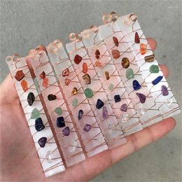 Decoratieve beeldjes natuurlijke selenietwands sieraden 7 zeven chakra's kristal kralen genezende steen voor yoga -meditatieverkoop