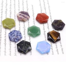 Decoratieve beeldjes Natuursteen Hexagram Davidster Lucky Healing Crystal Hexagon Edelsteen Quartz Amulet DIY Sieraden Hanger Ketting