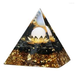 Figuras decorativas Piedra natural Orgonita Pirámide Cristales de amatista Orgón Generador de energía Curación Chakra Meditación Escritorio Adornos para el hogar