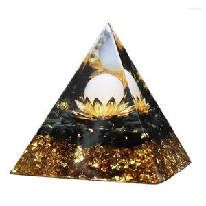 Figurines décoratives en pierre naturelle, pyramide d'orgonite, cristaux d'améthyste, générateur d'énergie d'orgone, guérison, chakra, méditation, bureau, ornements de maison