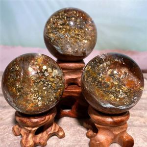 Decoratieve beeldjes natuurlijke stenen kristallen koper pyriet ballen gardan spirit bol energy meditatie reiki genezing wicca wichcraft