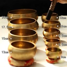 Decoratieve beeldjes Nepal Tibet Boeddha Klankschaal Handgemaakte Yoga Meditatie Chanten Messing Chime Handwerk Muziektherapie Tibetaans Zingen